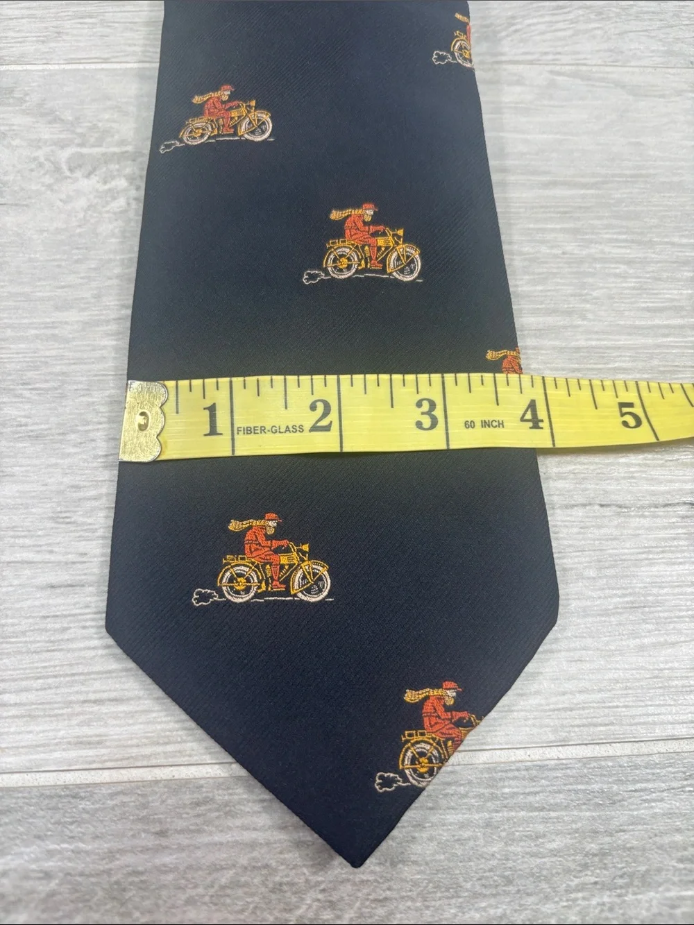 Vintage Bert Pulitzer Navy Blue Silk Blend Classic Motorcycle Tie